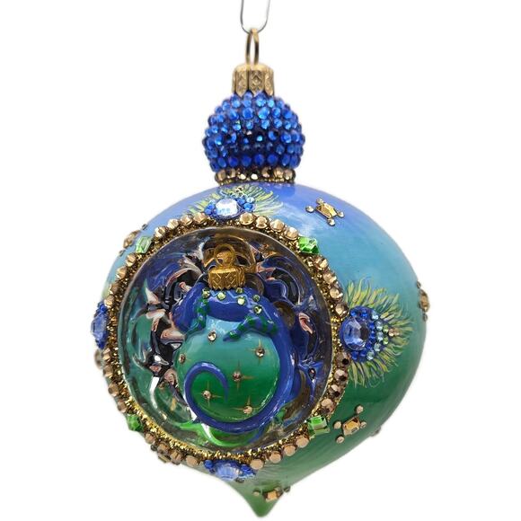 Patricia Breen Ornament Anniversary Reflector Peacock Chameleon Christmas Decor - Picture 4 of 11